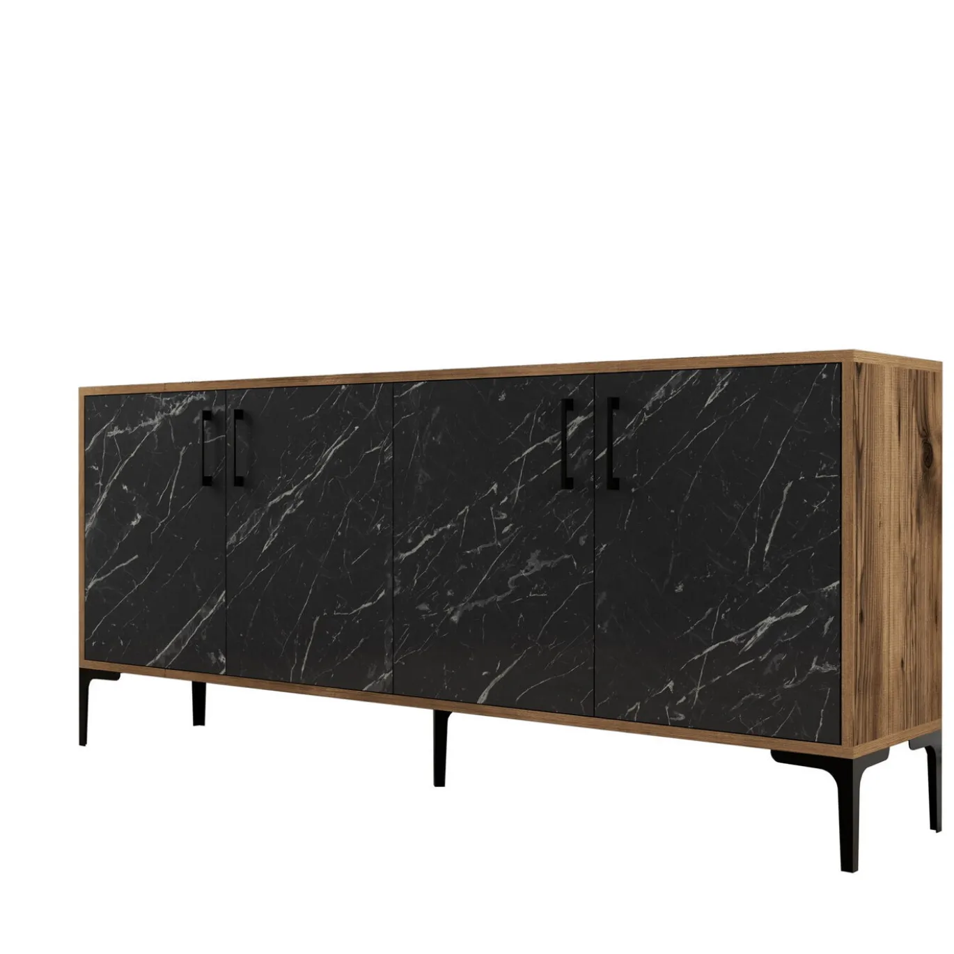 Dressoir Kiev Melamine Walnoot Zwart