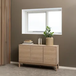 Dressoir Klevik Eikenfineer Wit 135cm - Giga Living