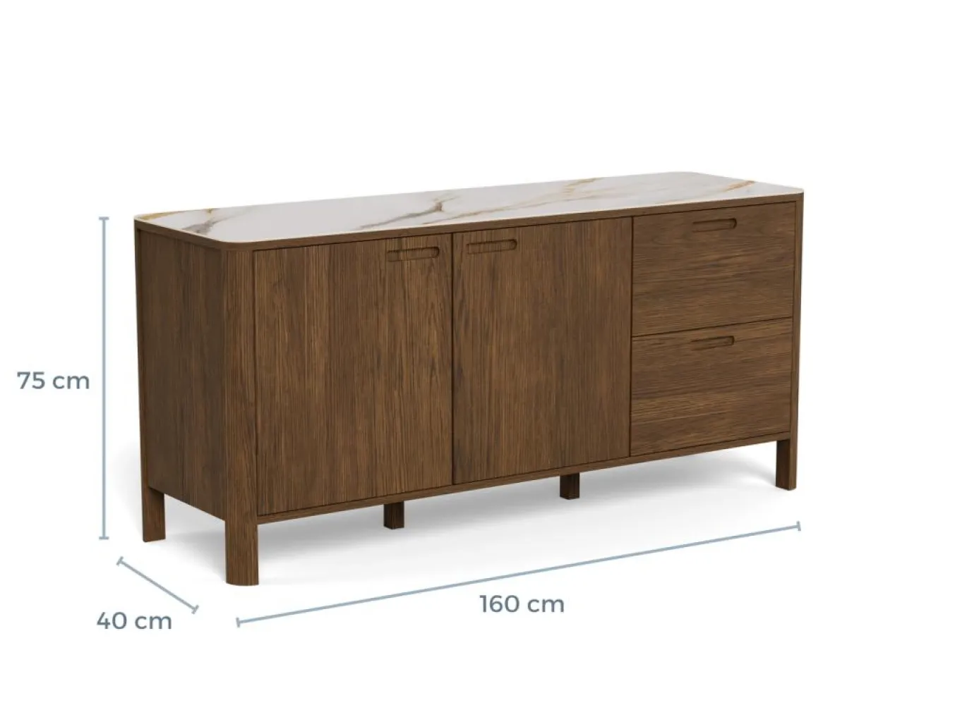Dressoir Lawson Keramiek Crème 160cm - Giga Living