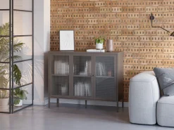 Dressoir Layna 3d 120cm Mokka Glas - Giga Meubel