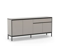 Dressoir Lorenza 4d1dr 180cm Crème/zwart met Metaal - Giga Meubel