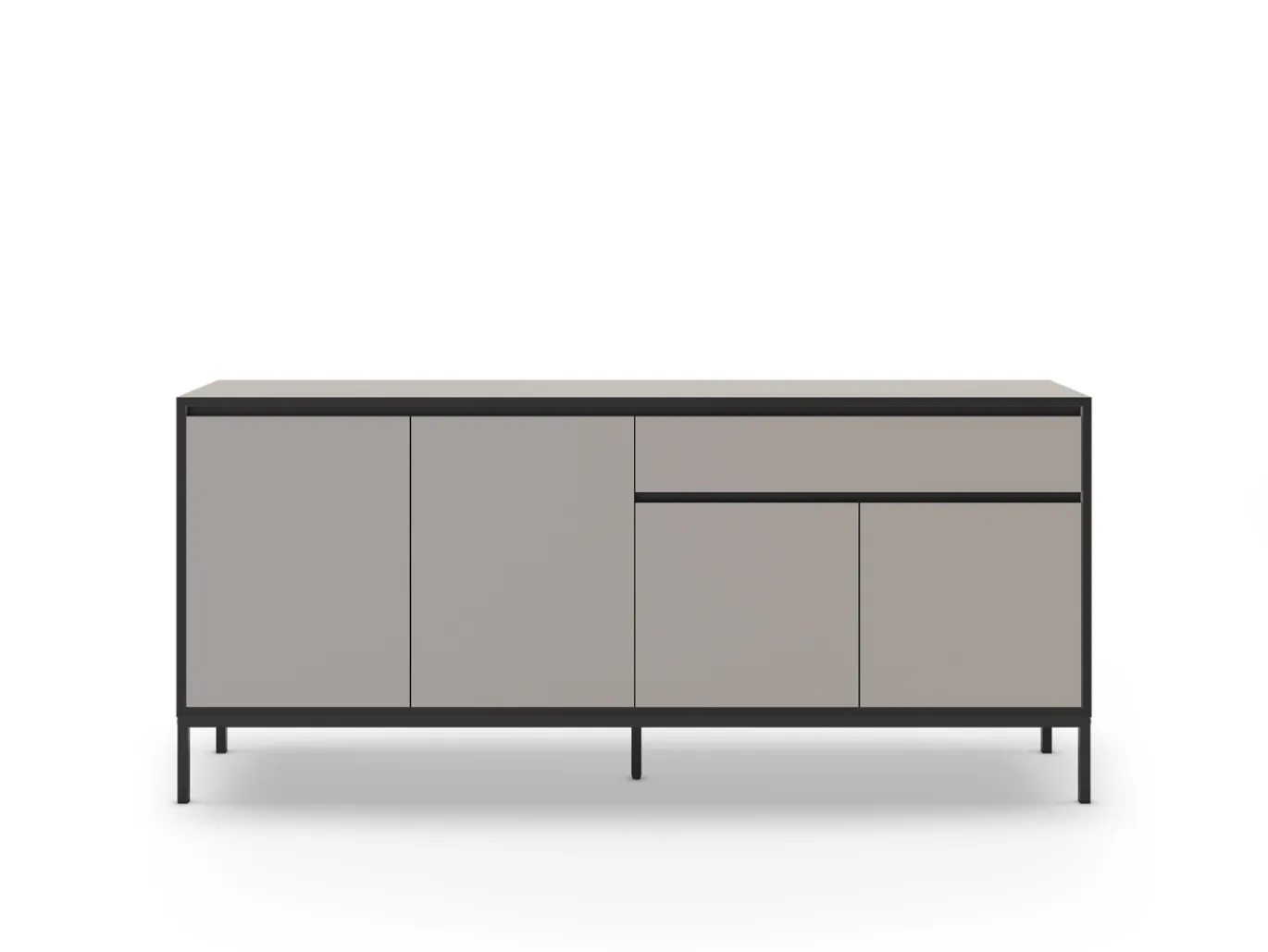 Dressoir Lorenza 4d1dr 180cm Crème/zwart met Metaal - Giga Meubel