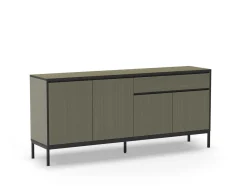 Dressoir Lorenza 4d1dr 180cm Groen/zwart met Metaal - Giga Meubel