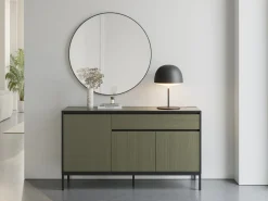Dressoir Lorenza 4d1dr 180cm Groen/zwart met Metaal - Giga Meubel