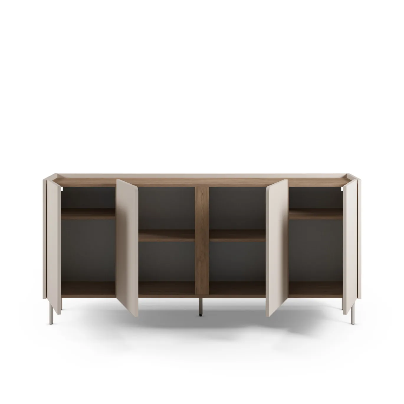 Dressoir Lucile 4d 180cm Crème/Naturel - Giga Meubel