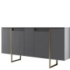 Dressoir Luxe Antraciet/Goud 160cm