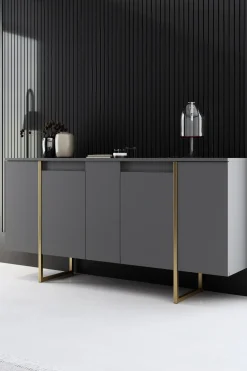 Dressoir Luxe Antraciet/Goud 160cm