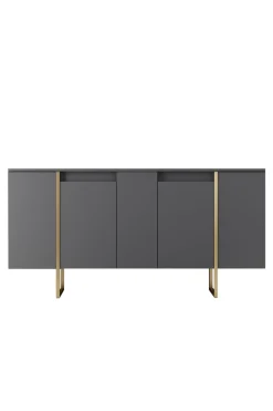Dressoir Luxe Antraciet/Goud 160cm