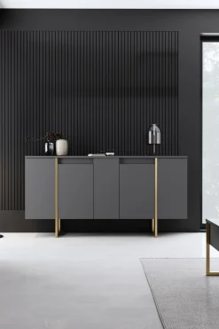 Dressoir Luxe Antraciet/Goud 160cm