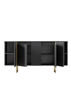 Dressoir Luxe Antraciet/Goud 160cm