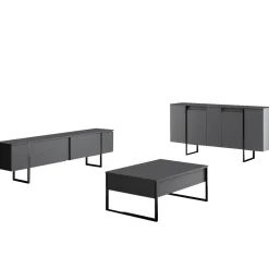 Dressoir Luxe Antraciet/Zwart 160cm