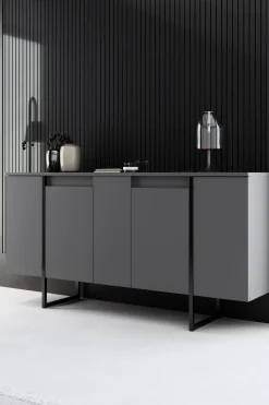 Dressoir Luxe Antraciet/Zwart 160cm