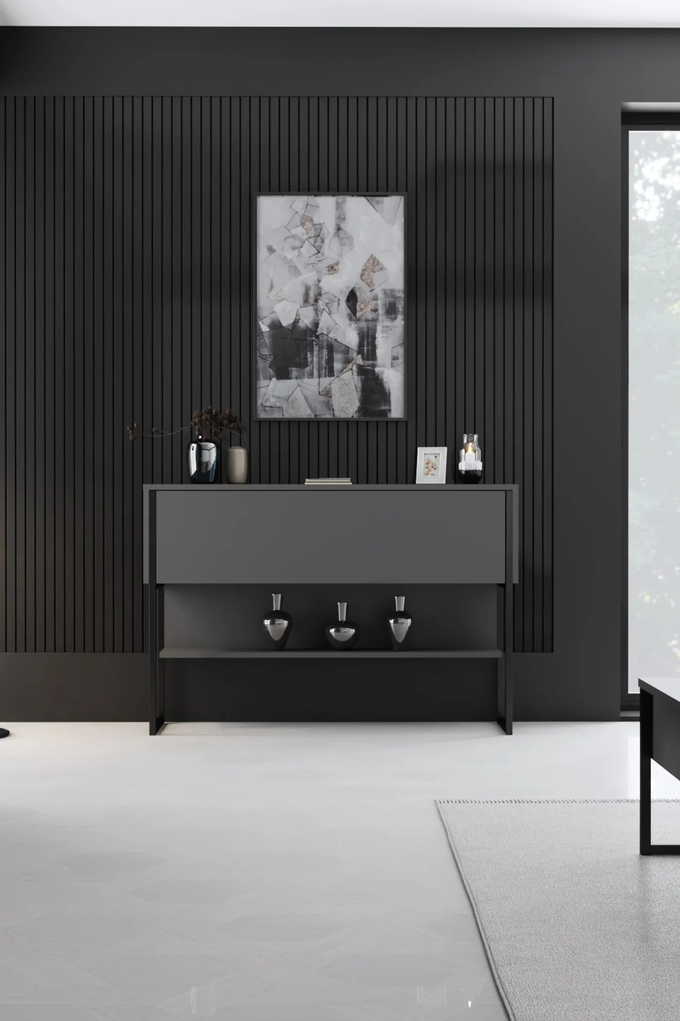 Dressoir Luxe Antraciet/Zwart 120cm