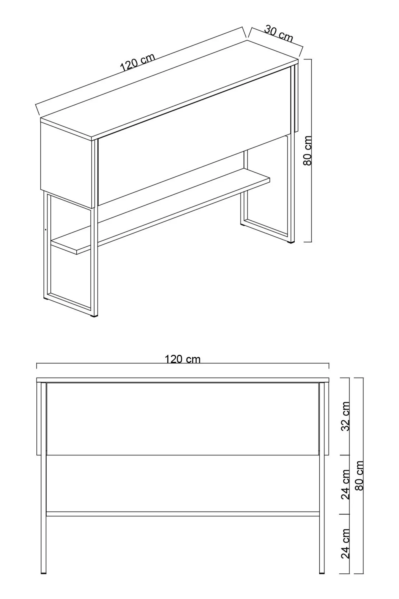Dressoir Luxe Walnoot/Goud 120cm