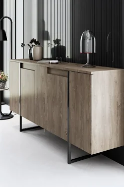 Dressoir Luxe Walnoot/Zwart 160cm