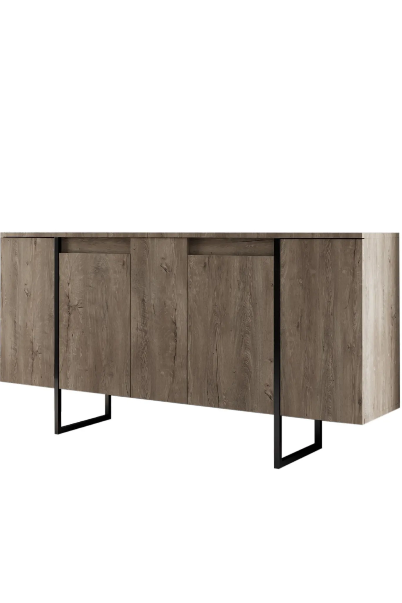 Dressoir Luxe Walnoot/Zwart 160cm