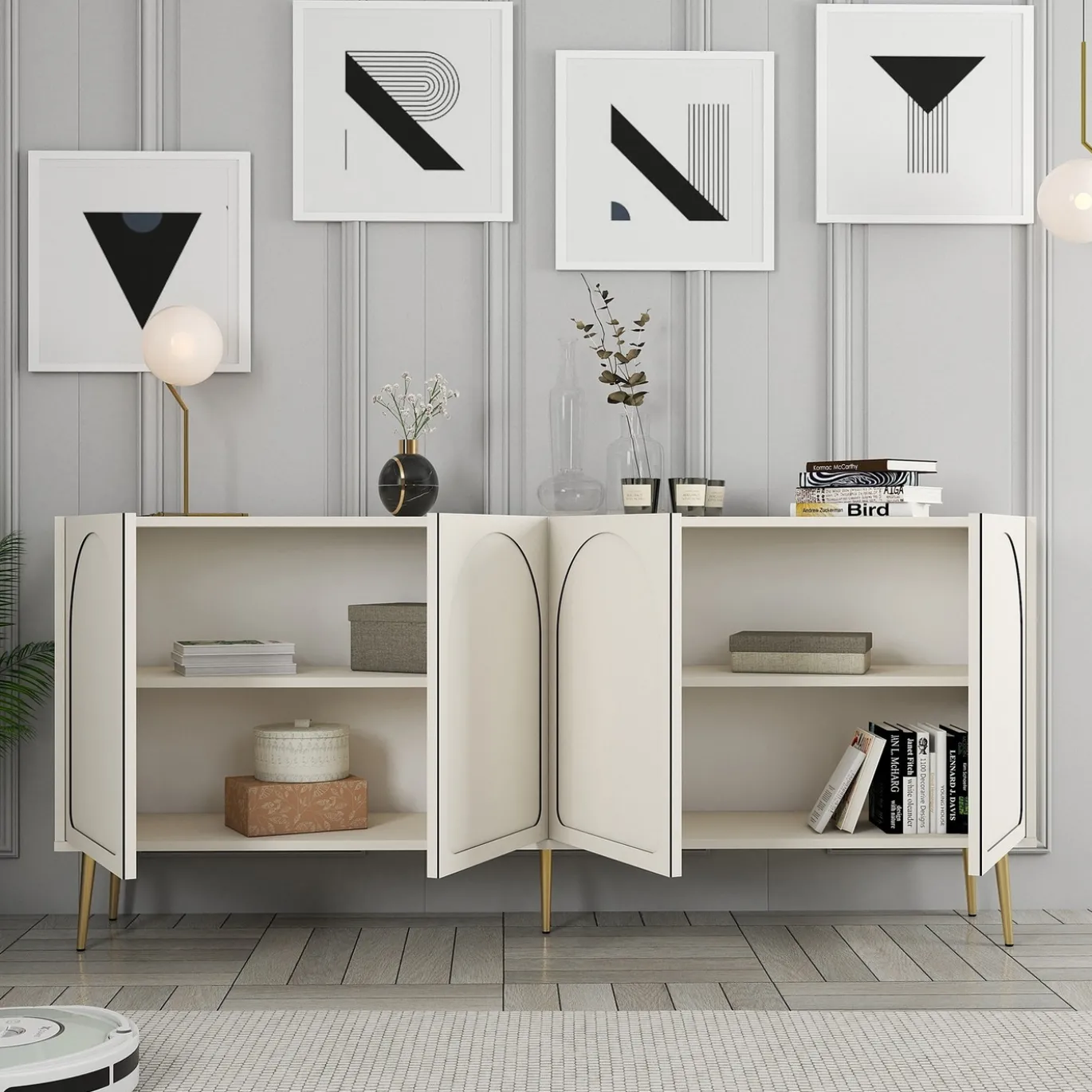 Dressoir Lyon Crème/Goud 180cm