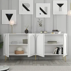 Dressoir Lyon Wit/Goud 180cm
