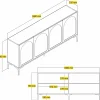 Dressoir Lyon Wit/Zwart 180cm