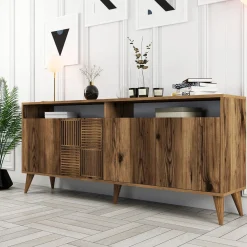 Dressoir Milan Melamine Walnoot 180cm