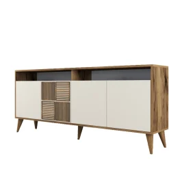 Dressoir Milan Melamine Walnoot Crème 180cm