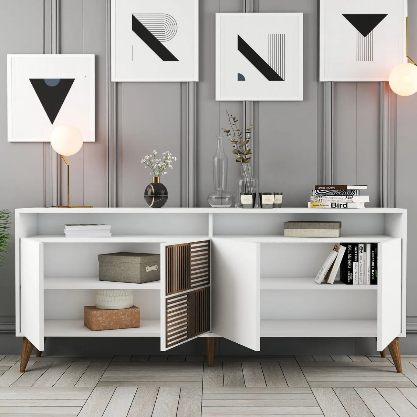 Dressoir Milan Melamine Wit 180cm