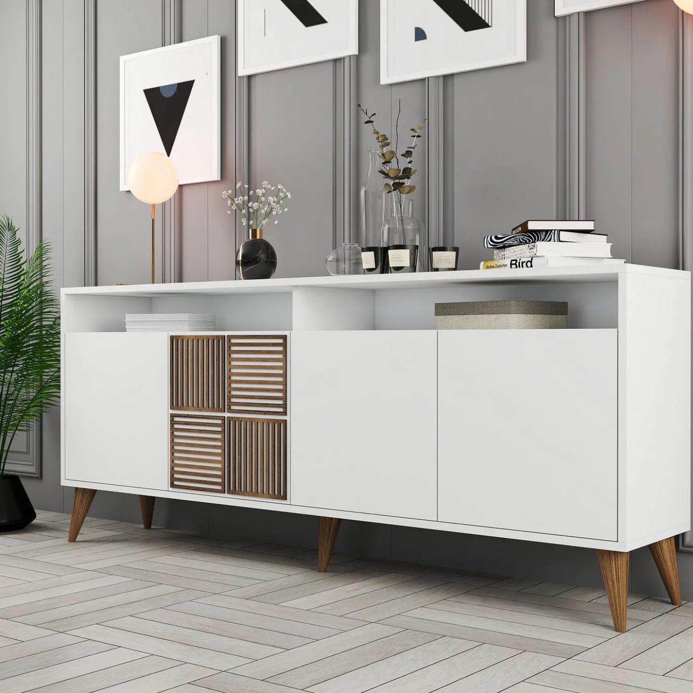 Dressoir Milan Melamine Wit 180cm