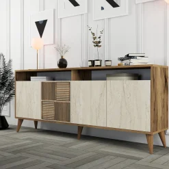 Dressoir Milan Walnoot/Travertinlook 180cm