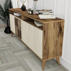 Dressoir Milan Walnoot/Travertinlook 180cm