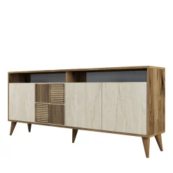 Dressoir Milan Walnoot/Travertinlook 180cm
