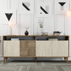 Dressoir Milan Walnoot/Travertinlook 180cm