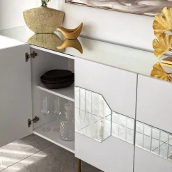 Dressoir Milan Wit/Goud 180cm