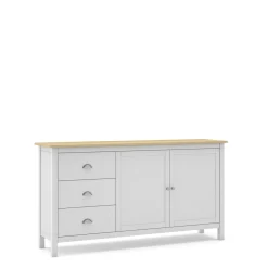 Dressoir Misti 2d3L Wit/eiken - Giga Meubel