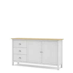 Dressoir Misti 2d3L Wit/eiken - Giga Meubel