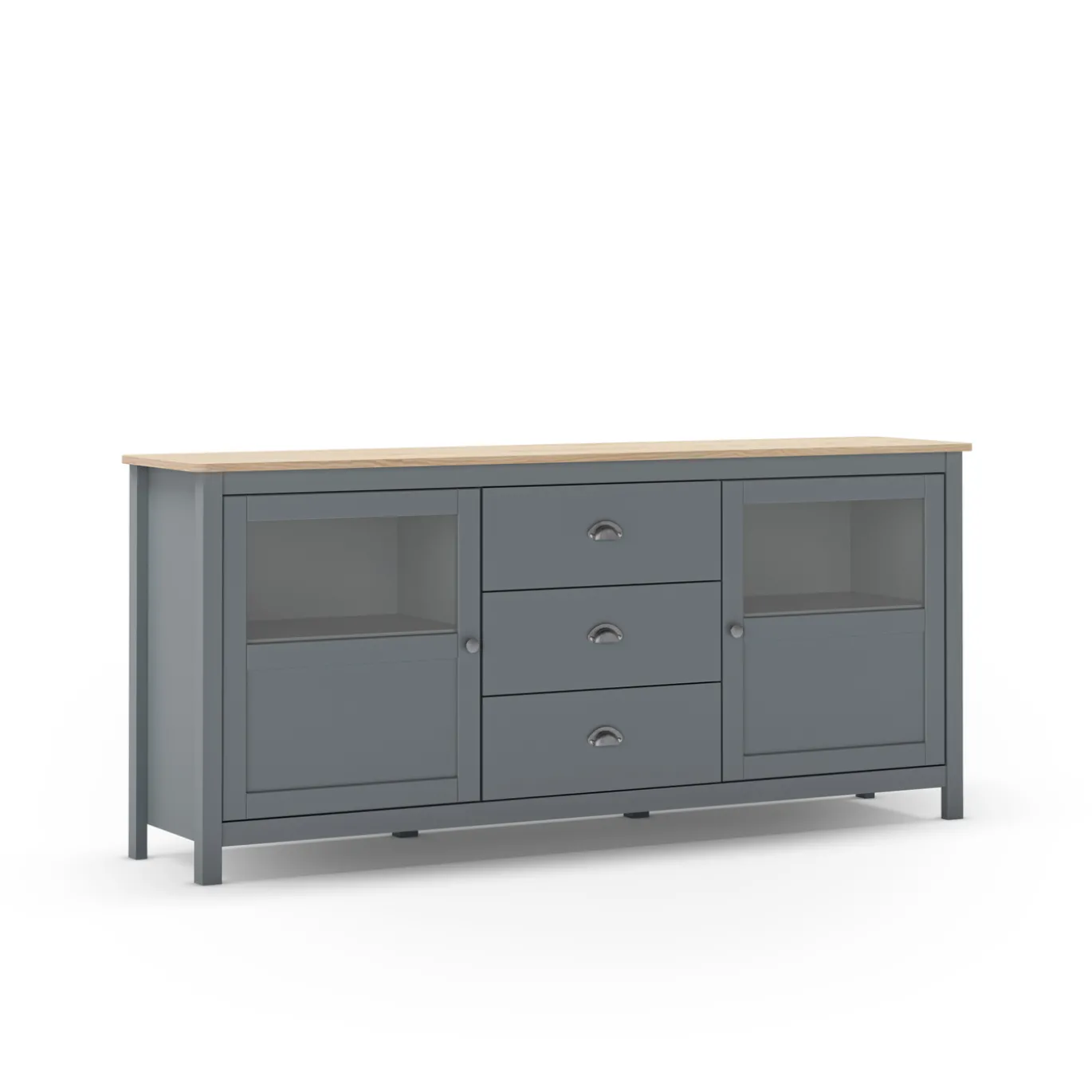 Dressoir Misti 3L2d 180cm Khaki Groen/eiken - Giga Meubel