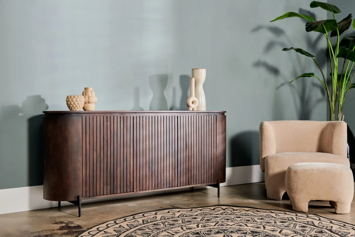 Dressoir Mokka Donkerbruin 180cm - Giga Meubel