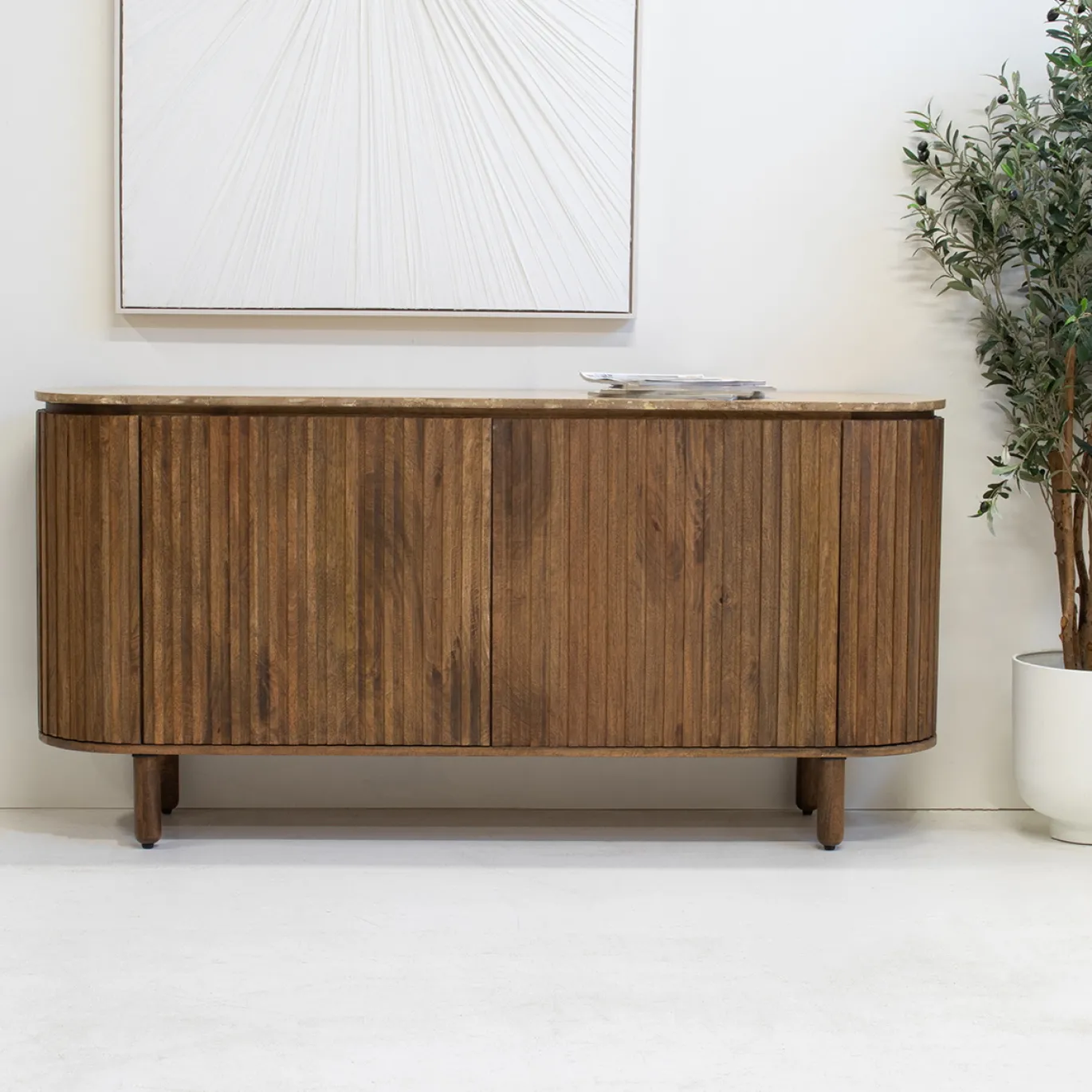Dressoir Myra Travertin Bruin 175cm - Giga Meubel