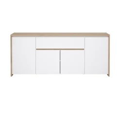 Dressoir Next Jackson Hickory Wit Hoogglans 197cm - Giga Living