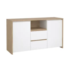 Dressoir Next Jackson Hickory Wit Hoogglans 149cm - Giga Living