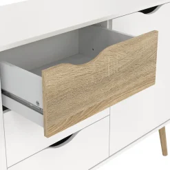 Dressoir Oslo Wit/Naturel 196cm - Giga Living