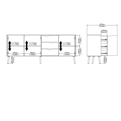 Dressoir Oslo Wit/Naturel 196cm - Giga Living