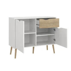 Dressoir Oslo Wit/Naturel 99cm - Giga Living