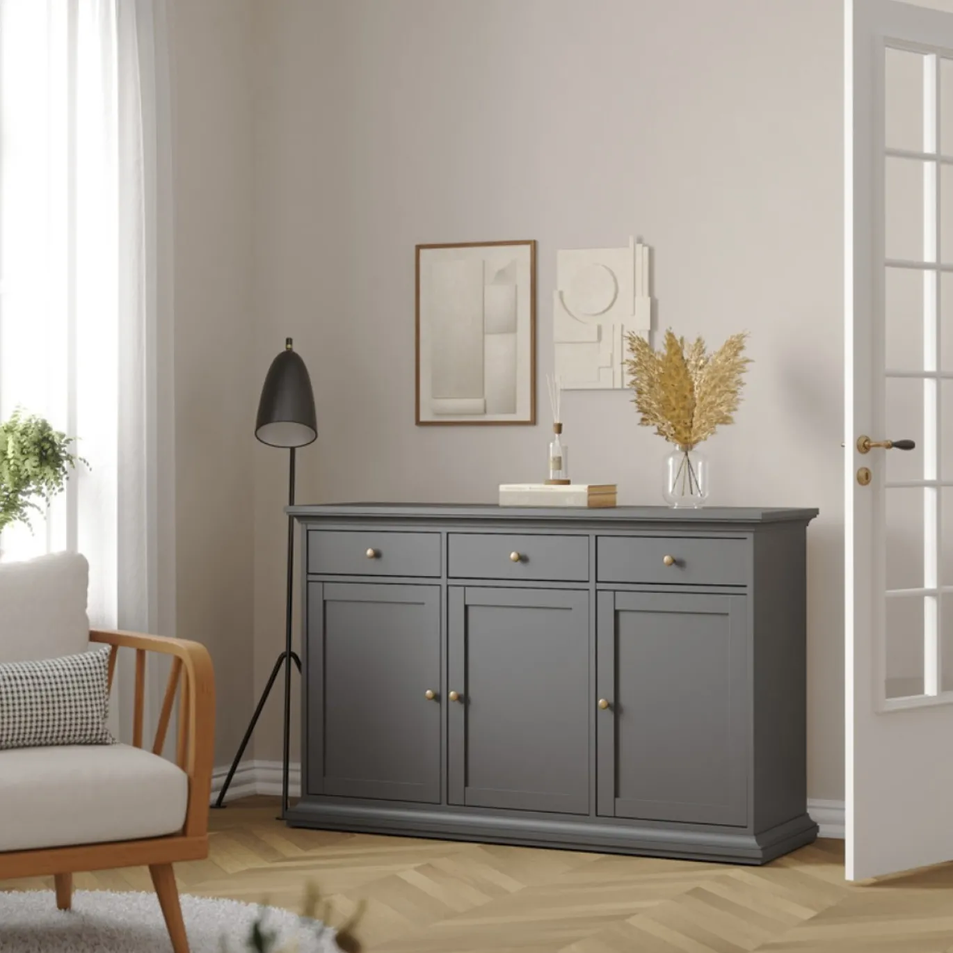 Dressoir Paris Matgrijs - Giga Living