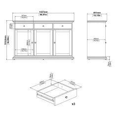 Dressoir Paris Wit - Giga Living