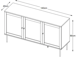 Dressoir Pensacola Zwart - Giga Living