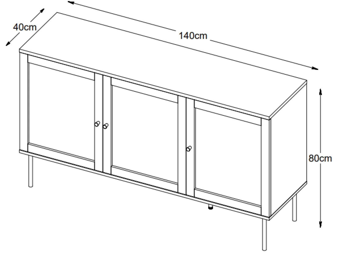 Dressoir Pensacola Zwart - Giga Living