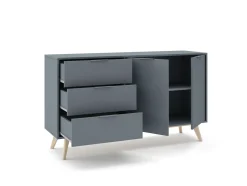Dressoir Pisco 2d3L Khaki Groen/wit Wax - Giga Meubel
