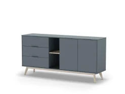 Dressoir Pisco 2d2v3L Khaki Groen/wit Wax - Giga Meubel