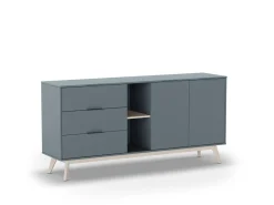 Dressoir Pisco 2d2v3L Khaki Groen/wit Wax - Giga Meubel