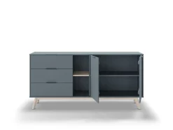 Dressoir Pisco 2d2v3L Khaki Groen/wit Wax - Giga Meubel
